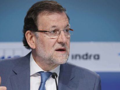 El presidente del Gobierno, Mariano Rajoy, durante su intervenci&oacute;n hoy en la jornada de clausura de la XXXI Reuni&oacute;n del C&iacute;rculo de Econom&iacute;a.