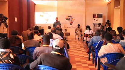 Inauguración del encuentro Periodismo y África en Gandiol, Senegal.