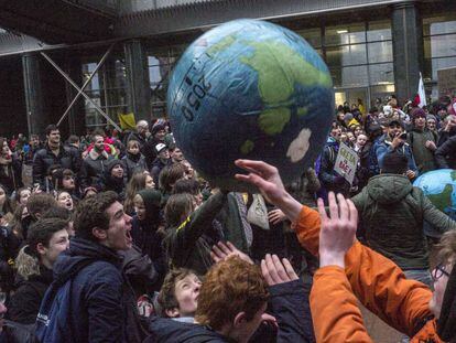 Protesta contra el cambio climático en Bruselas