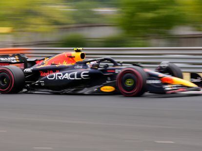 El coche de Checo Pérez durante el Gran Premio de Hungría.