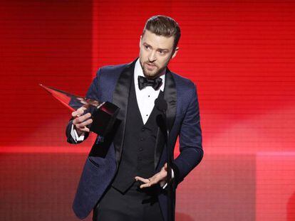Justin Timberlake, en el escenario de los American Music Awards.