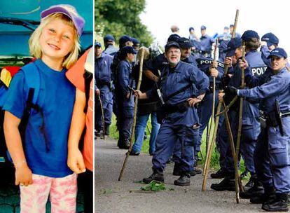 Los policías se preparan para comenzar las labores de búsqueda de Ylenia Lenhard (en la foto de la izquierda) en Appenzell (Suiza).