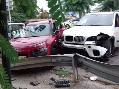 Accidente en Estepona durante una persecución a narcotraficantes la semana pasada.