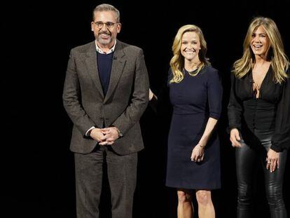  Steve Carell, Reese Witherspoon y Jennifer Aniston presentan en Cupertino la serie &ldquo;The Morning Show.&rdquo; 