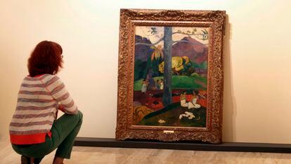 El cuadro 'Mata Mua' durante la exposición de 2012 'Gauguin, viaje a lo exótico' en el museo Thyssen.