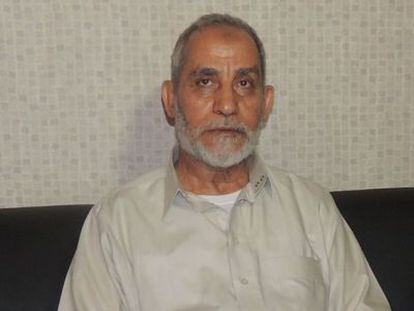 Mohamed Badie, tras su arresto, hoy, en El Cairo.