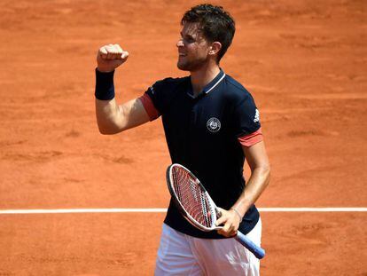 Thiem, durante el partido ante Cecchinato.