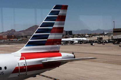 Imagen de archivo de aviones de American Airlines en EEUU.
