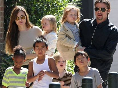 La familia Jolie-Pitt en Nueva Orleans en 2011. 