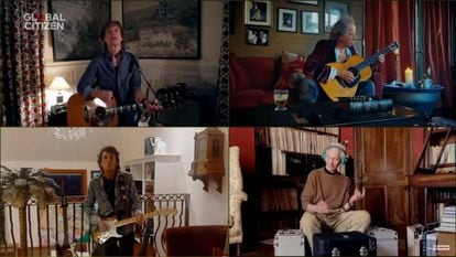 The Rolling Stones, interpretando 'You Can't Always Get What You Want' en el concierto 'One World, Together At Home' del 18 de abril.