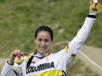 Mariana Pajón, medalla de oro en BMX en los Juegos Panamericanos, 2011.