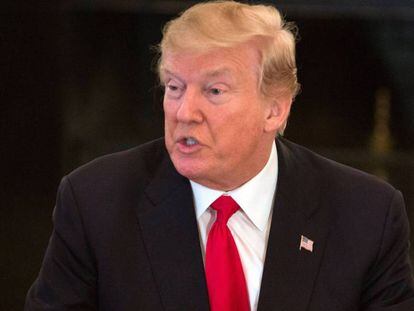 El presidente estadounidense, Donald Trump, interviene durante un almuerzo con el Consejo de Seguridad de las Naciones Unidas, en la Casa Blanca.
