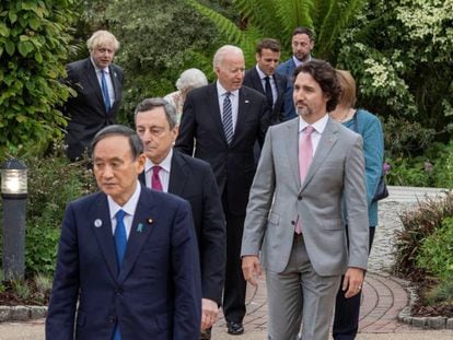 Algunos mandatarios durante la reunión del G7 en Cornualles (Reino Unido), el pasado junio.