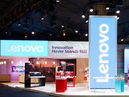 Stand de Lenovo en el Mobile World Congress de Barcelona. 