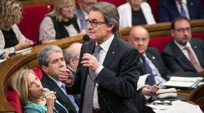 Artur Mas, presidente de la Generalitat, en un momento de la sesión de control.