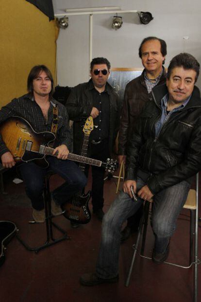 Mingo &amp; The Blues Intruders en uno de sus ensayos en Sevilla.