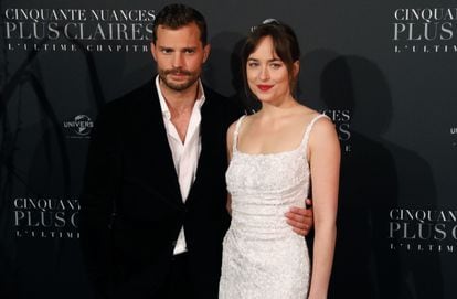 Jamie Dornan and Dakota Johnson at the premiere of '50 Shades Freed '(third and final installment of the saga) in Paris in 2018.