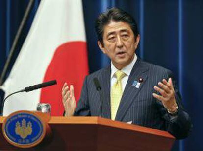 El primer ministro japonés, Shinzo Abe, en una rueda de prensa el pasado miércoles.