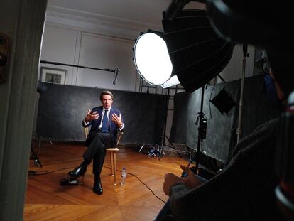 José María Aznar, en un momento de la grabación de la serie documental.