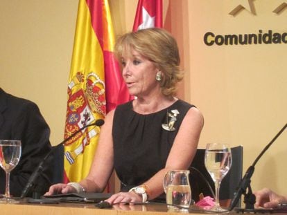 Esperanza Aguirre, en un acto de la Comunidad de Madrid.