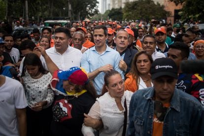 Juan Guaidó en un acto con seguidores, en Caracas (Venezuela), el pasado 27 octubre.