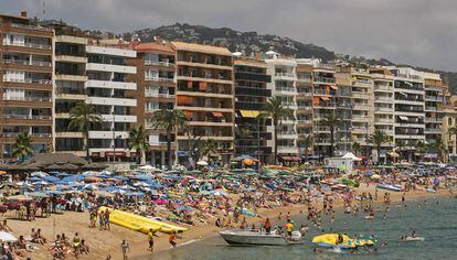 El frente litoral de Lloret de Mar.