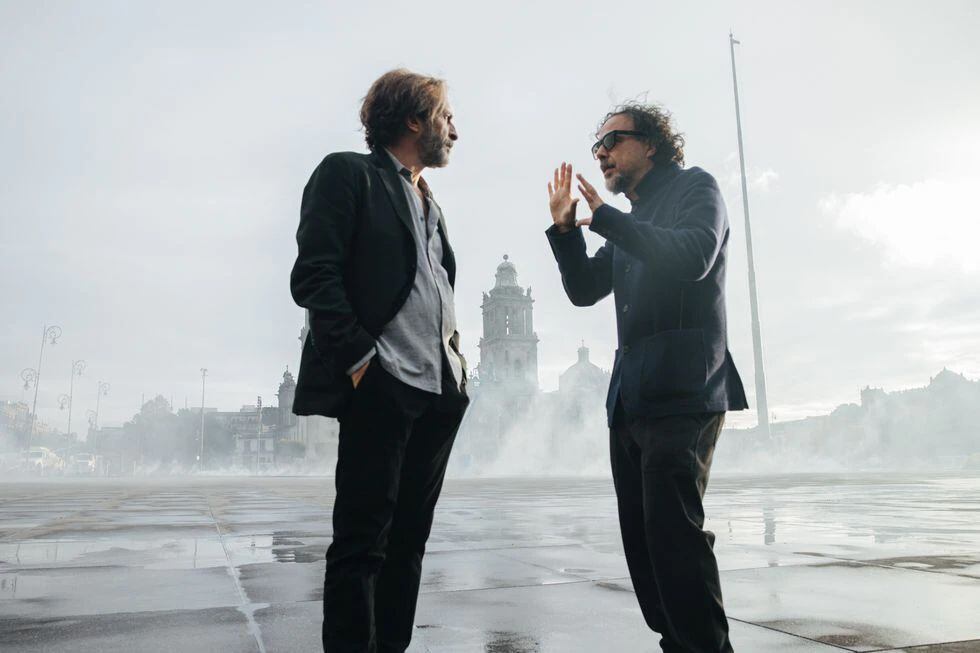 Imagen del rodaje de 'Bardo', con Alejandro González Iñárritu y su alter ego el actor Daniel Giménez Cacho.