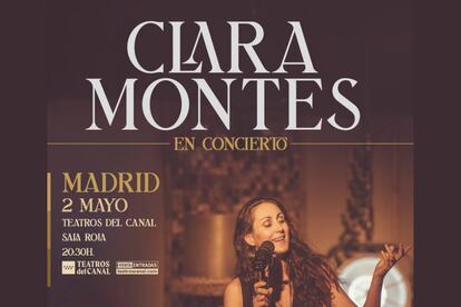 Cartel oficial del concierto de Clara Montes en los Teatros del Canal