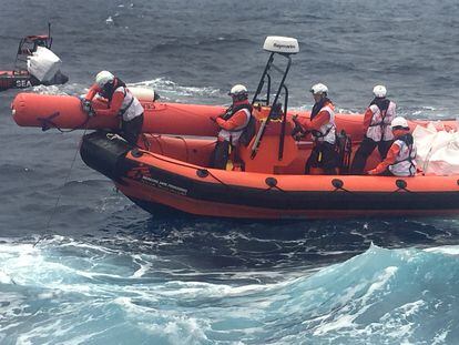 Ejercicios de rescate de MSF en el Mediterráneo.