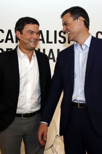 Thomas Piketty y Pedro Sánchez.