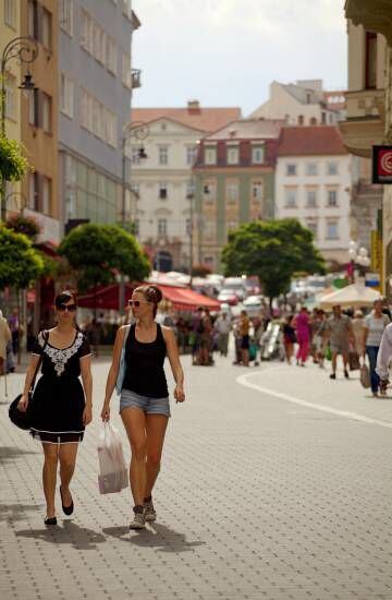 Una calle de Brno, capital de la región de Moravia (República Checa).