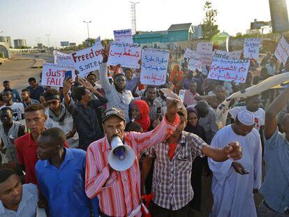 Una protesta en Jartum este martes.