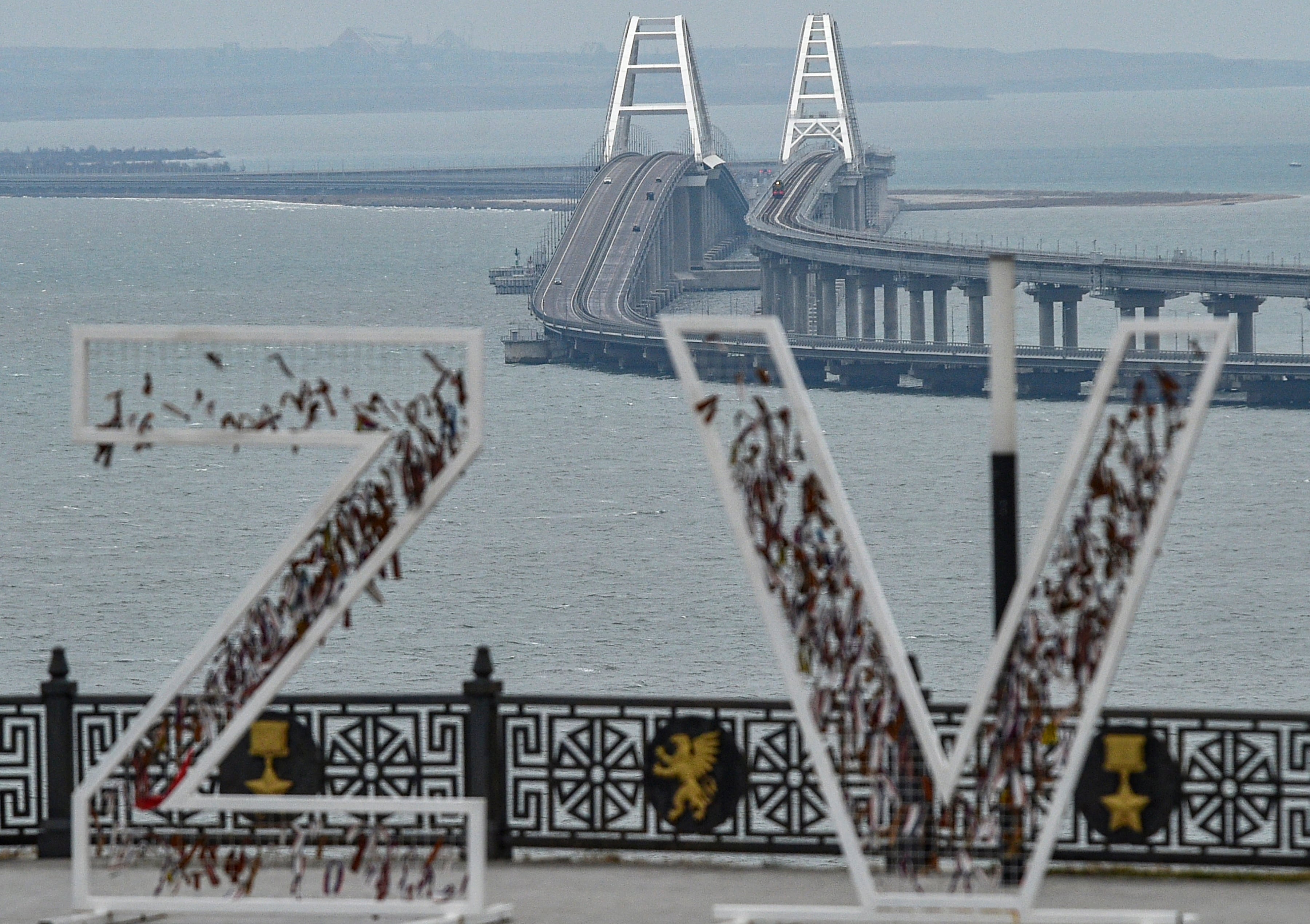 Vista general del puente de Kerch, en Crimea.