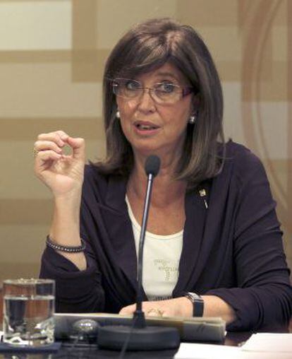 La consejera de Enseñanza de la Generalitat, Irene Rigau, durante la presentación del curso 2011-2012 esta mañana, ha manifestado que se iniciará el próximo lunes con "normalidad".