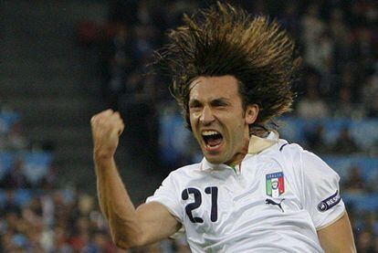 Pirlo celebra un gol durante la pasada Eurocopa.