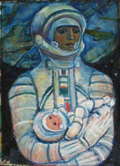 'Cosmic Mother' (1970), by the Ukrainian Galina Konopatskaya.