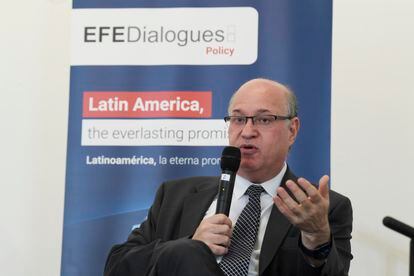 El presidente del Banco Interamericano de Desarrollo, Ilan Goldfajn, en un momento de su intervención