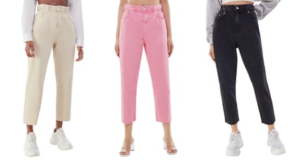 Pantalon Jean Cargo Mujer Ancho Rigido Bolsillos Pink Rock