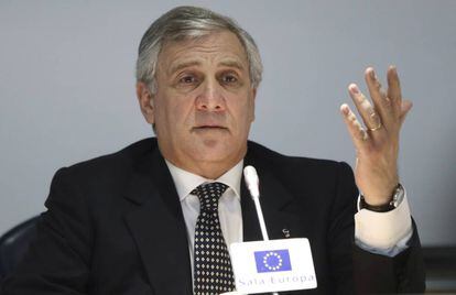 Antonio Tajani, en rueda de prensa en Madrid este viernes
