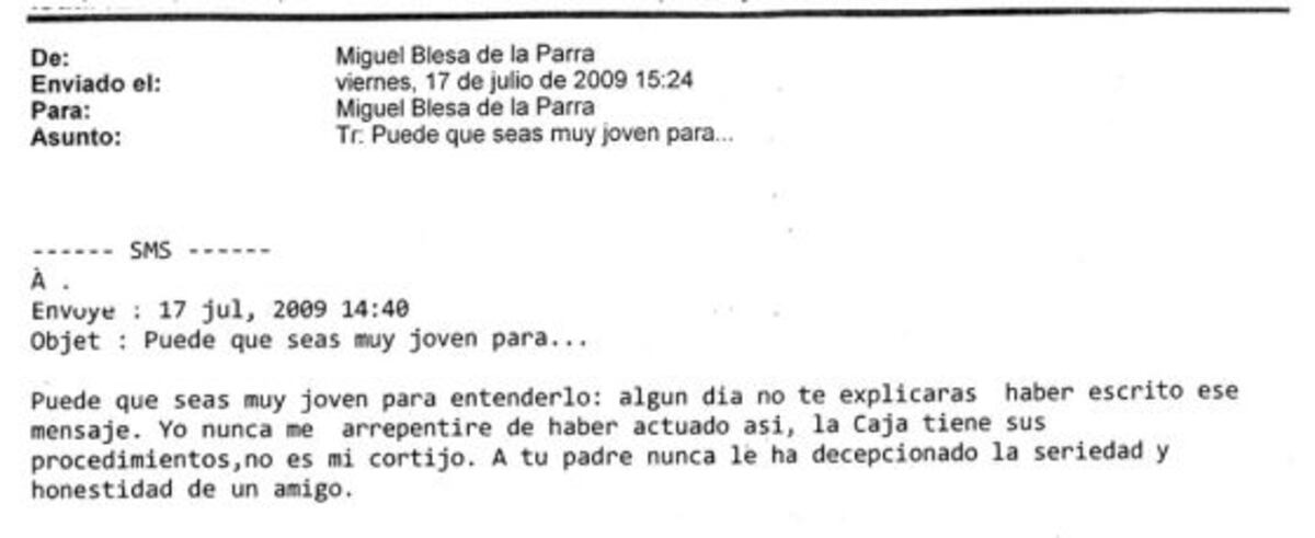 Blesa al hijo mayor de Aznar: “Caja Madrid no es mi cortijo” | Politica | EL  PAÍS