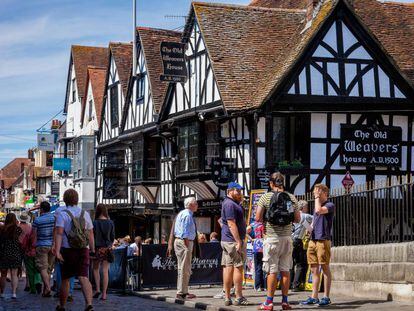 Restaurante The Old Weavers, en un edificio del XVI, en Canterbury (Reino Unido).