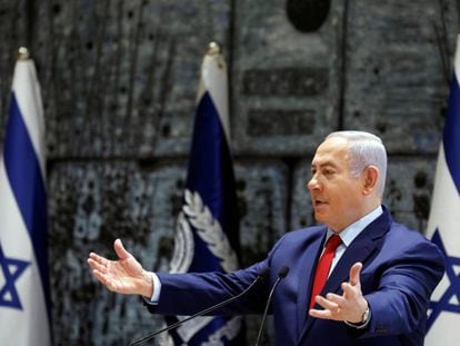 El primer ministro de Israel, Benjamin Netanyahu, hoy en Jerusalén.