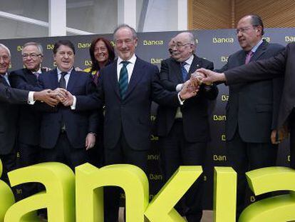 Consejeros de Bankia, encabezados por Rodrigo Rato.