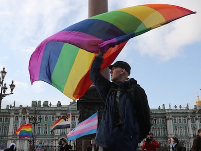 LGBT community rally in Saint Petersburg, Russia
