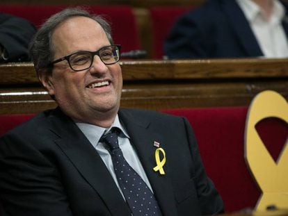 El diputat Quim Torra, durant la sessió d'investidura.