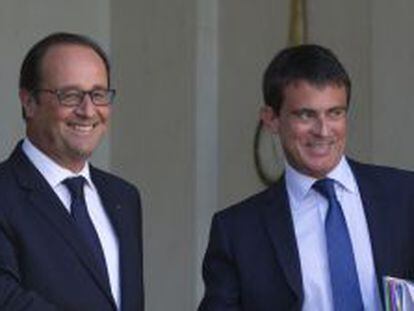 El presidente franc&eacute;s, Francois Hollande, y el primer ministro galo, Manuel Valls.