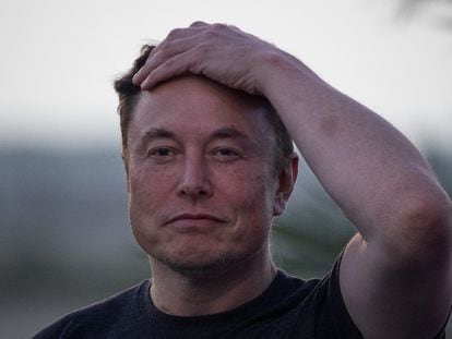 Elon Musk, durante una rueda de prensa en la base de SpaceX, en Brownsville (Texas).