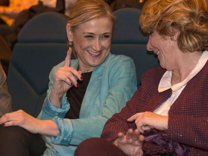 Las candidatas del PP Cristina Cifuentes (izquierda) y Esperanza Aguirre.