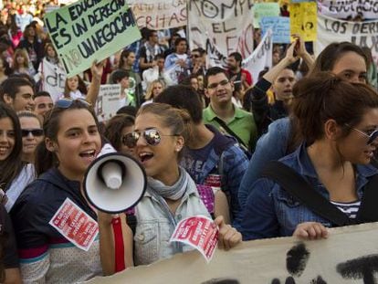 Protesta estudiantil contra la reforma educativa en Sevilla. 