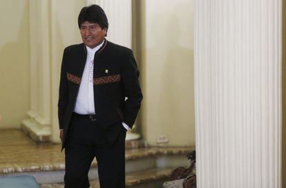 Morales, en el palacio de Gobierno de La Paz